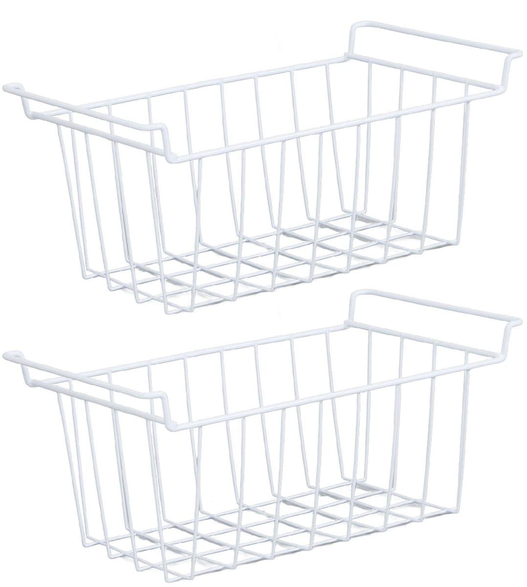 OmGoods - Dailygoody - Vriezer Organizer - Draad Opbergmanden - Duurzaam Metaal - Wit - Koelkast Opbergrek - Perfect voor Keuken en Badkamer