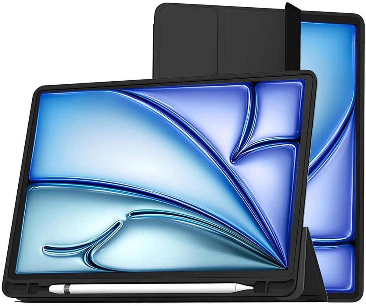 MYWAY, Hoes Geschikt voor Apple iPad Air 11” Folio, SlimSkin-serie met Apple Pencilhouder, Zwart