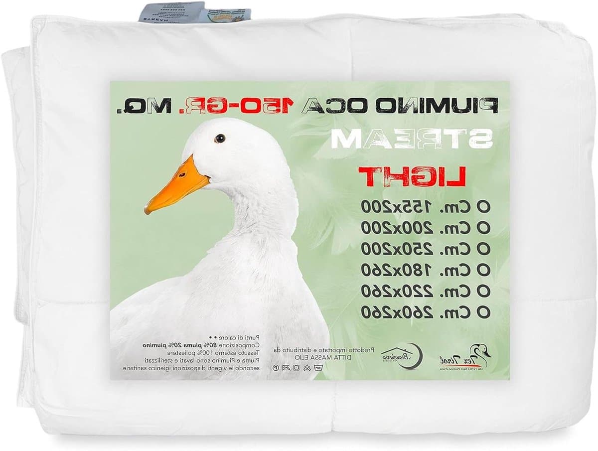 Zomerdekbed Ganzendons - Licht Dekbed - Lekker Slapen - Vulling 150g/m² - 250x200 cm - Wit