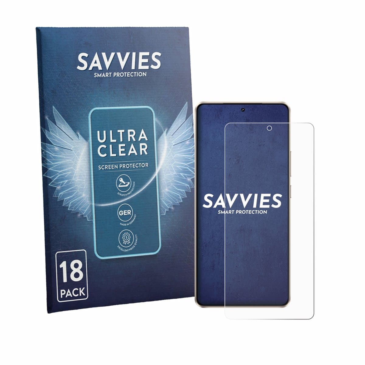 Savvies - Screenprotector voor iQOO Z10 Turbo Plus - Folie Beschermfolie transparant 18 Stuks