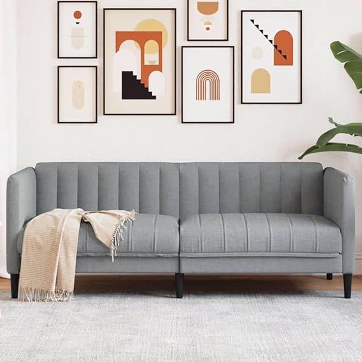 Tweezitsbank Lounge Comfort Lichtgrijs – Moderne 2-Zitsbank voor Woonkamer, Gezellige Sofa, Stofbank met Stevige Poten en Comfortabele Zitkussens House&Garden