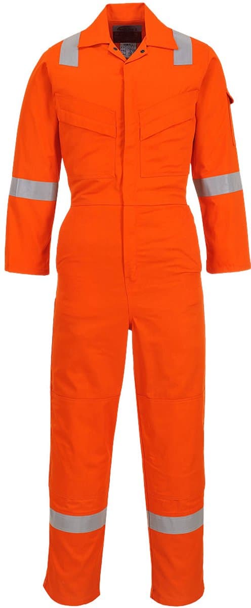 Portwest Lichtgewicht Vlamvertragende Antistatische Overall 280gr FR28 - Oranje - 4XL