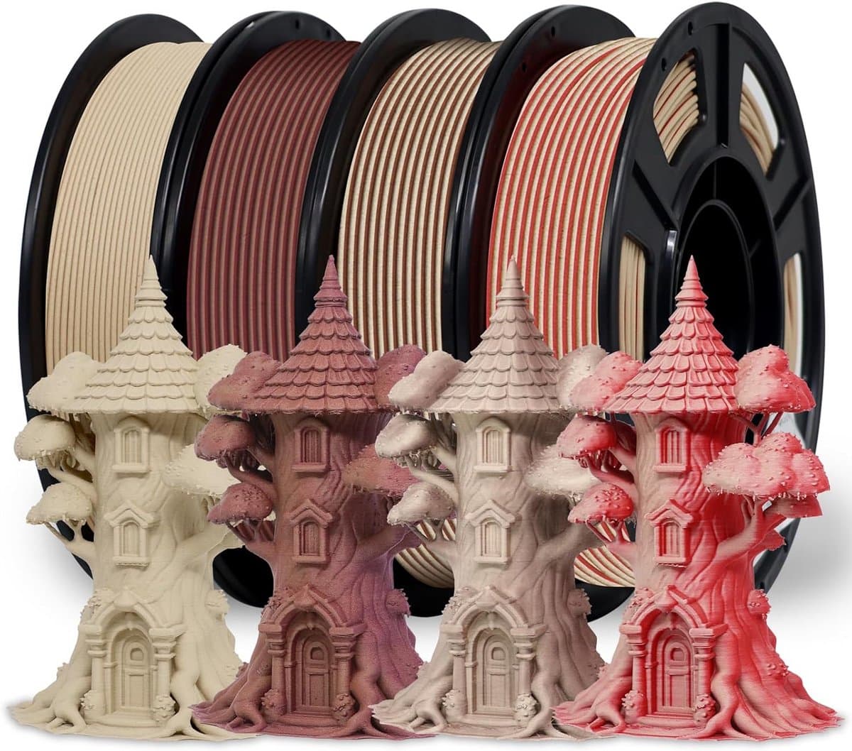PLA 3D Printer Filament Bundel Hout Dual Color, 1.75mm