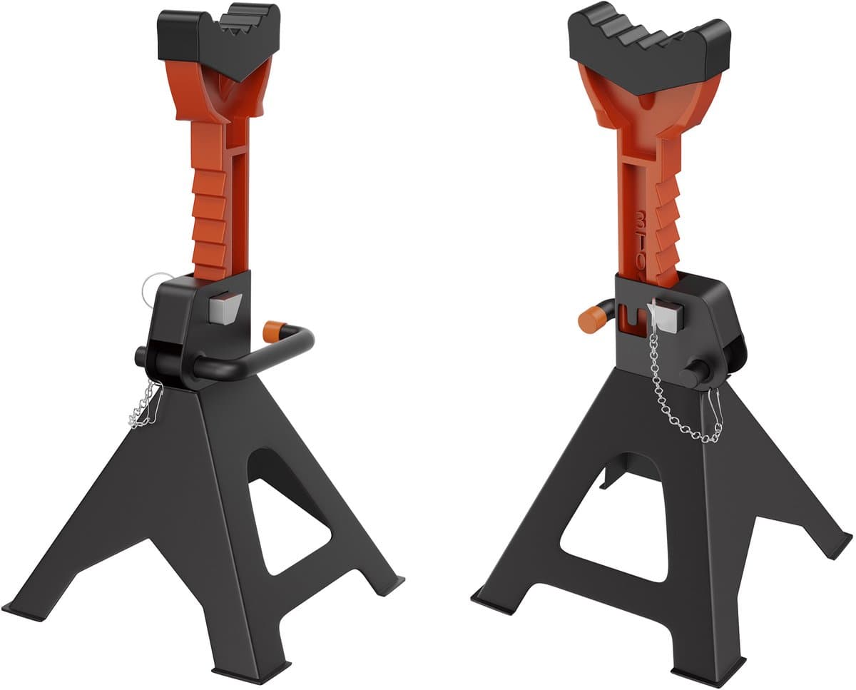 ACXIN Assteunen Auto - 3 Ton Kriksteunen - Verstelbaar 28-42 cm - Met Veiligheidssplint - Voor Garage en Werkplaats - 2 Stuks