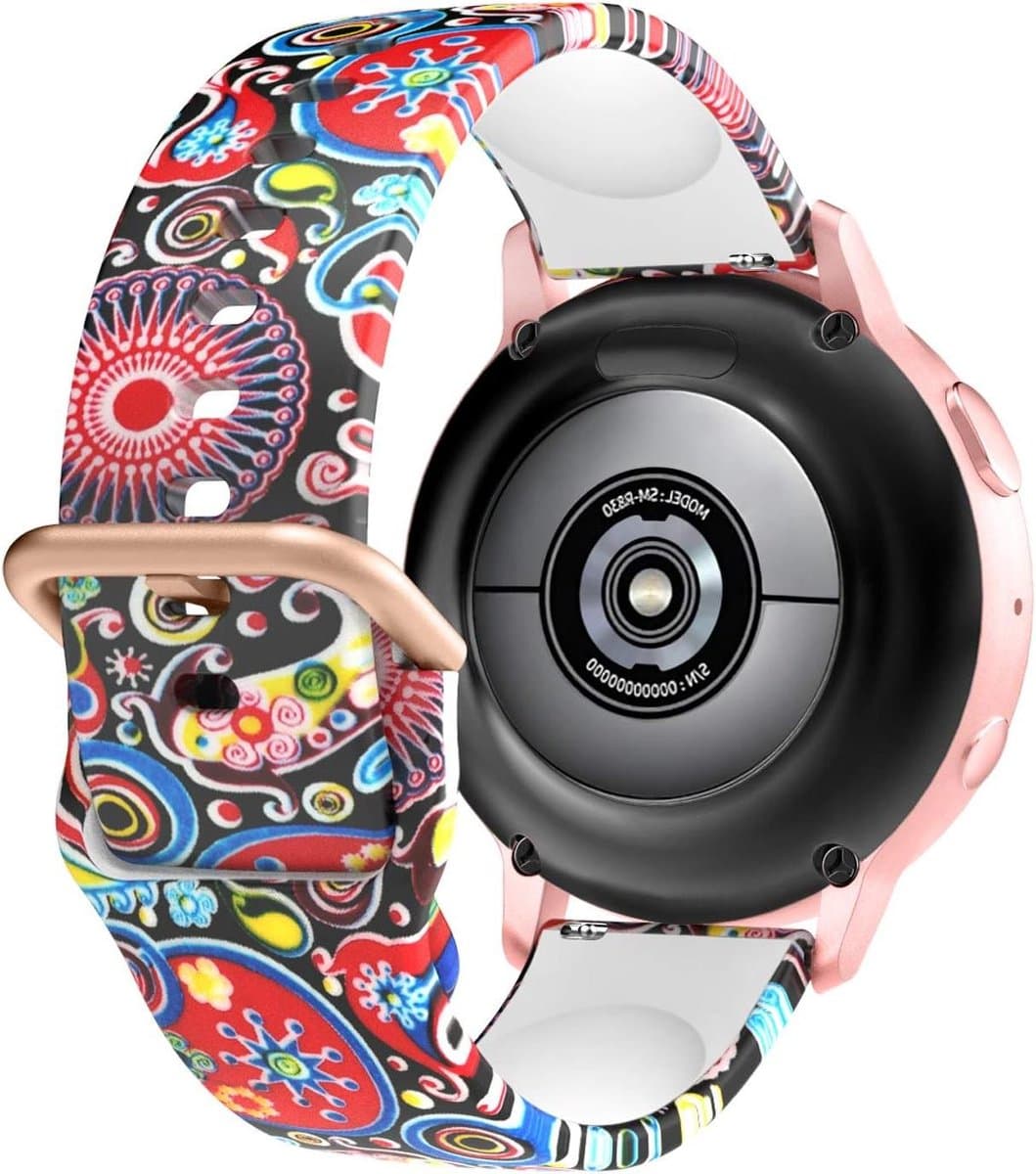 Siliconen armband met patroon voor smartwatch 40mm 44mm 42mm 46mm - Bedrukte armband met gesp - Compatibel met verschillende modellen - Stijlvolle smartwatch band met patroon