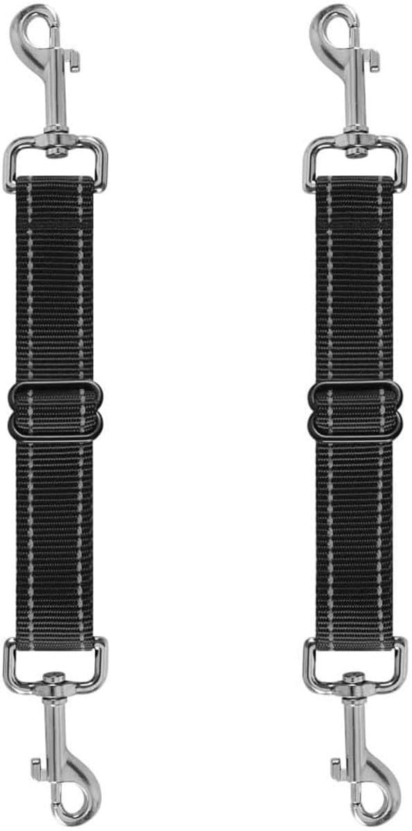 Sander Shop Veiligheidsclips voor honden, 2 stuks verstelbare reflecterende halsband voor huisdieren, hond, puppy, connector, dubbele uiteinde, clipband voor hondenharnas tot kraag, veiligheidsclip