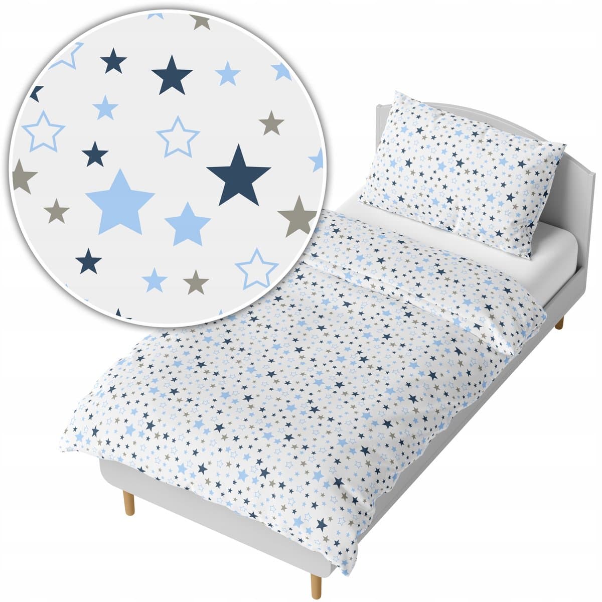 Kinderbeddengoed 140x200cm - Blauwe Sterren Katoen
