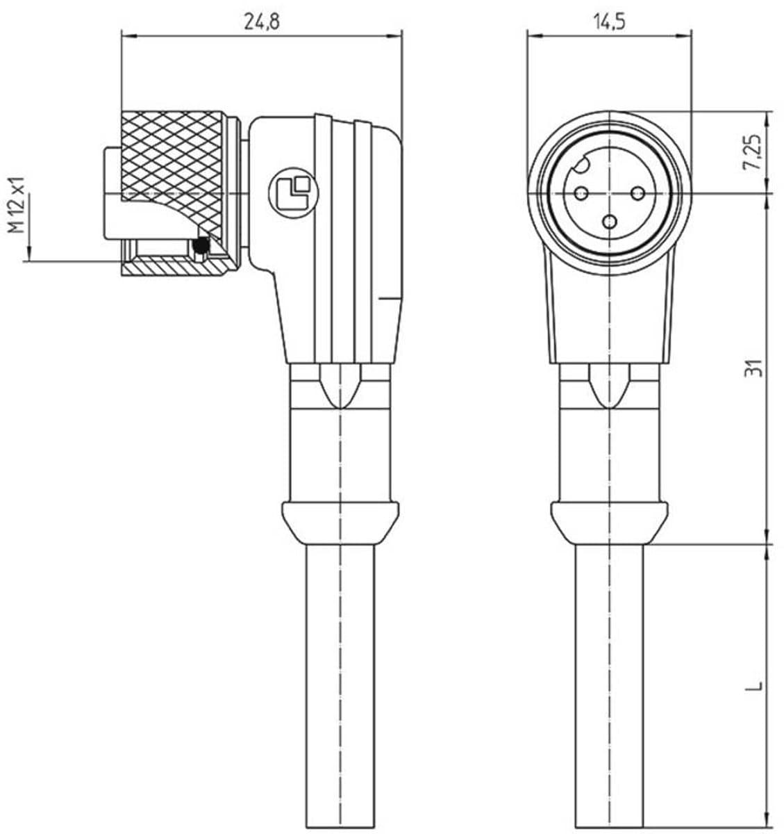 Lutronic 1121 Sensor/actuator connector, geassembleerd M12 Aantal polen (sensoren): 12 Koppeling, haaks 5.00 m 1 stuk(s