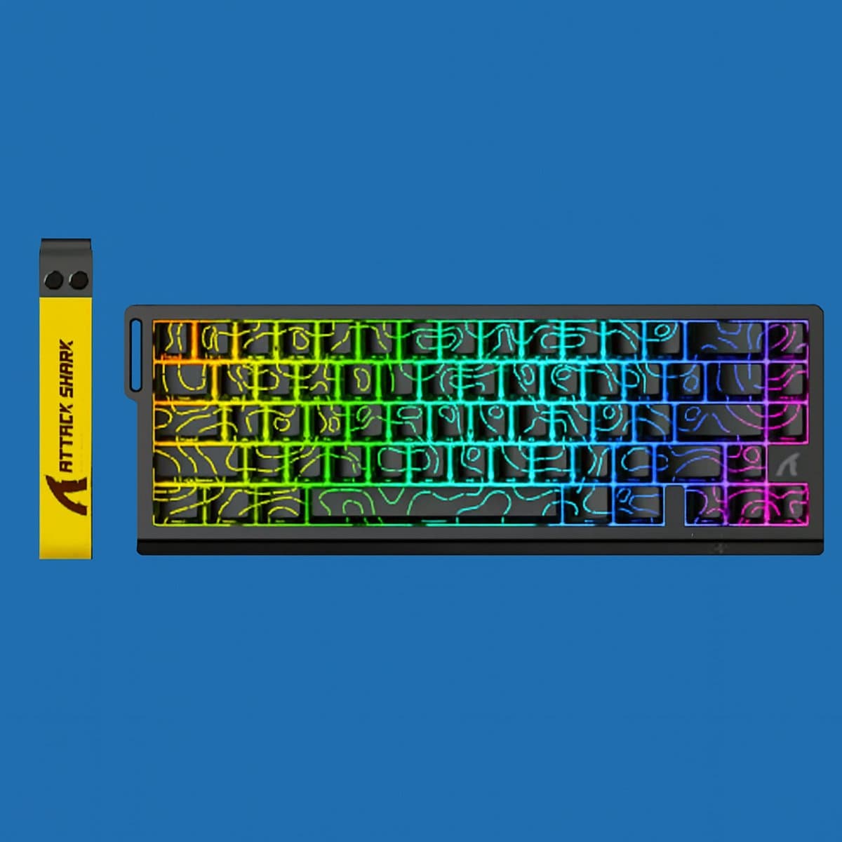 Attack Shark X68 HE - Toetsenbord - Gaming - Toetsenbord gaming- Mechanisch - Side Printed PBT Keycaps- Black Contour Line-RGB Verlichting - Anti Ghosting - Ergonomisch - bedraad-Zwart