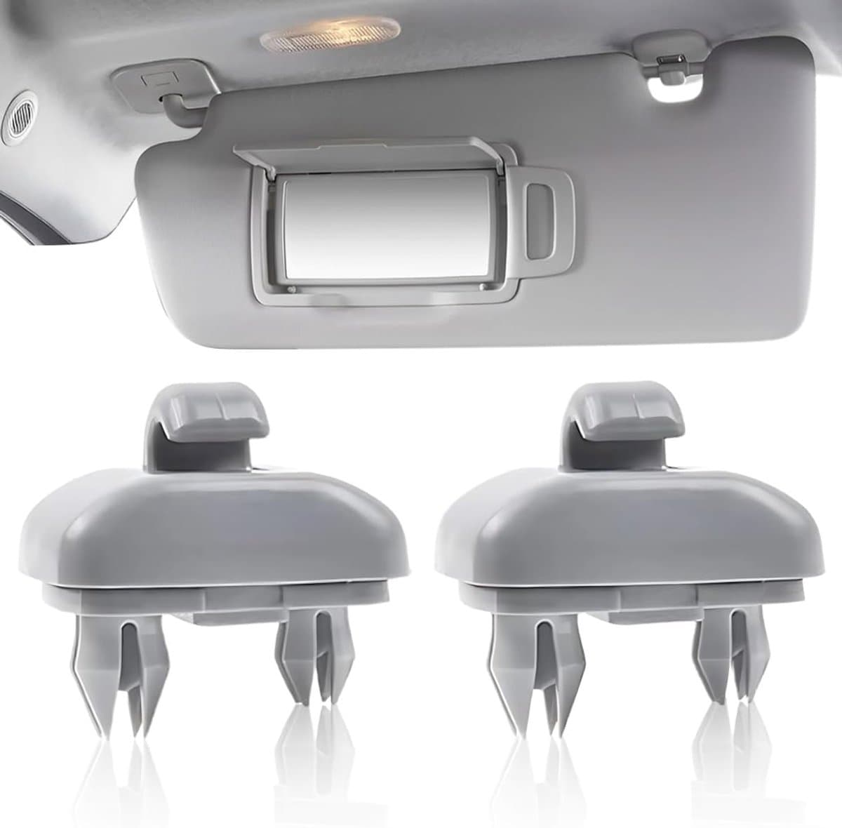 Auto zonneklep clip, 2-delige haak zonneklep interieur zonneklep haak houder, geschikt voor A1, A3, A4, A5, Q3, Q5 (8E0, 857, 562) A7, B6, B7, B8, S4, S5