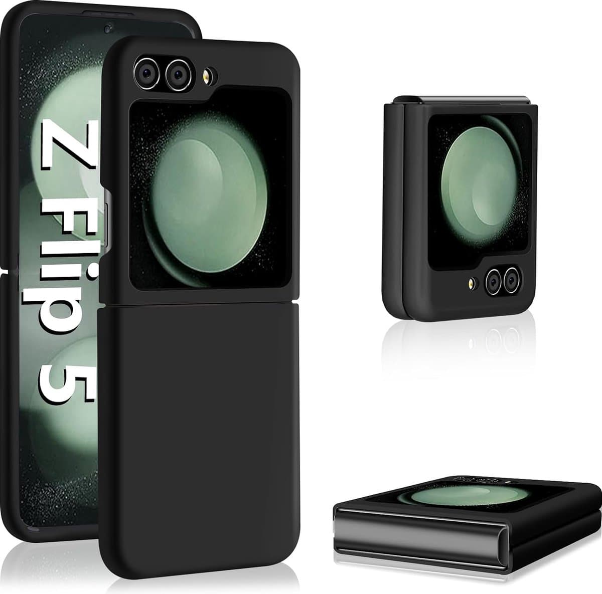AziLine Zwarte Silicon Hoesje Geschikt voor Samsung Galaxy Z Flip 5 - Premium Zwarte Backcover geschikt voor Samsung Galaxy Z Flip 5