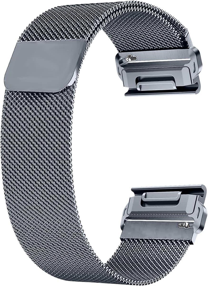 Armband 26 mm - roestvrij metaal - magnetische reserveband - stijlvol voor Garmin Fenix 8 Pro/7X/Quatix 8 - ShopVlot