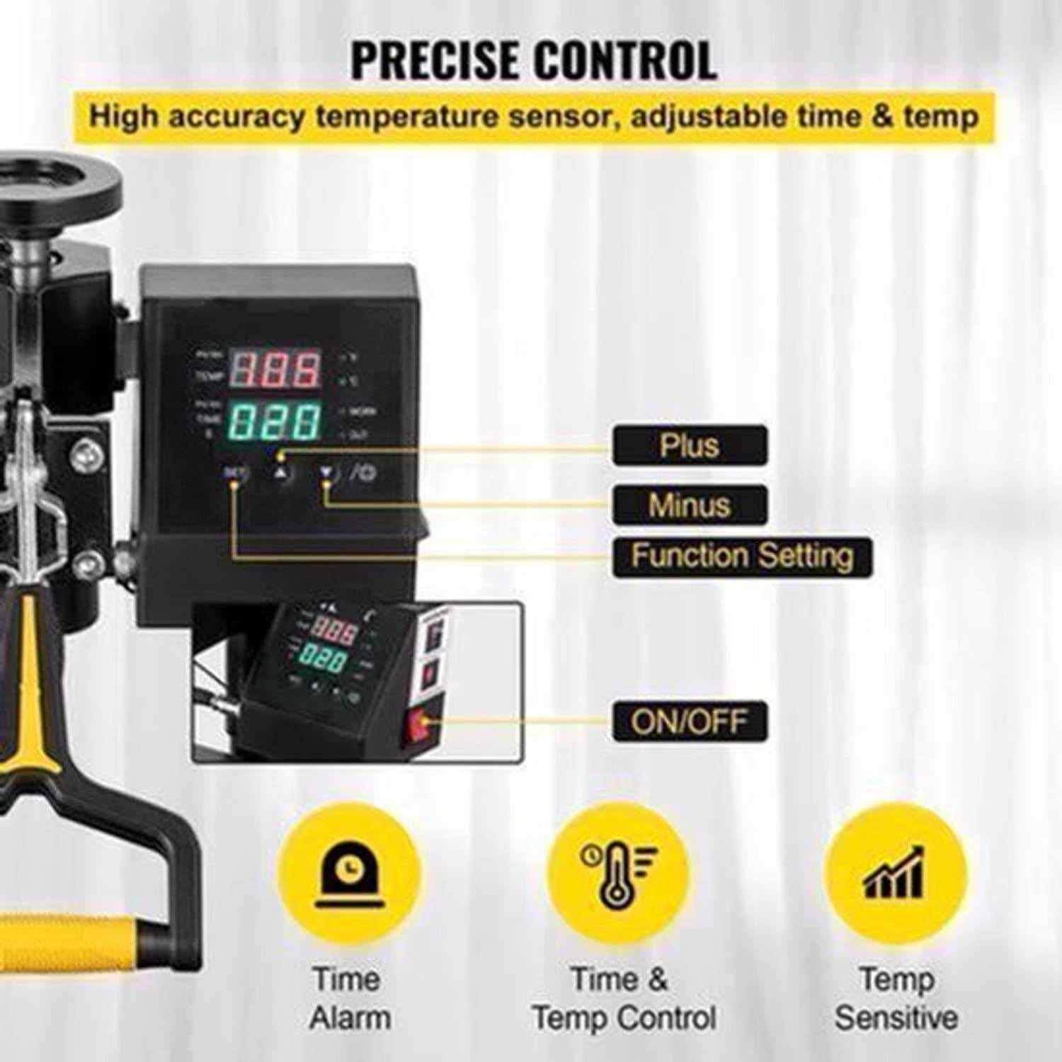 Professionele Heat Press – Warmtepers – Transferpers – T-Shirt Pers – Pettenpers – 15 X 15 Inch Persplaat – Digitale Timer & Temperatuur