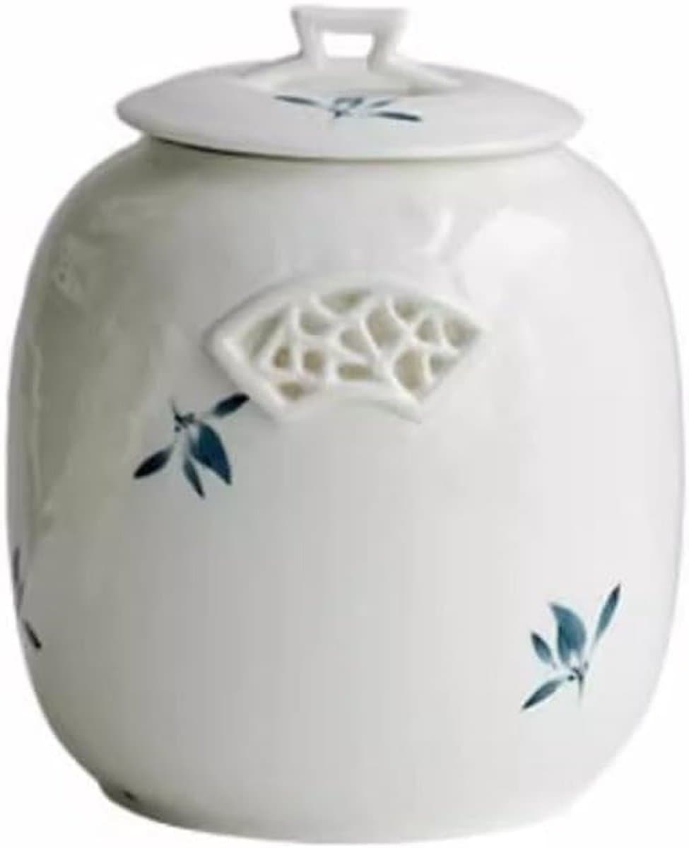 Snoeppotten Met de hand geschilderde Phalaenopsis Orchidee Theepot Keramiek Theemagazijn Huishoudelijke Pu'er Theeopslagpot Verzegelde pot Koffiedikopslag