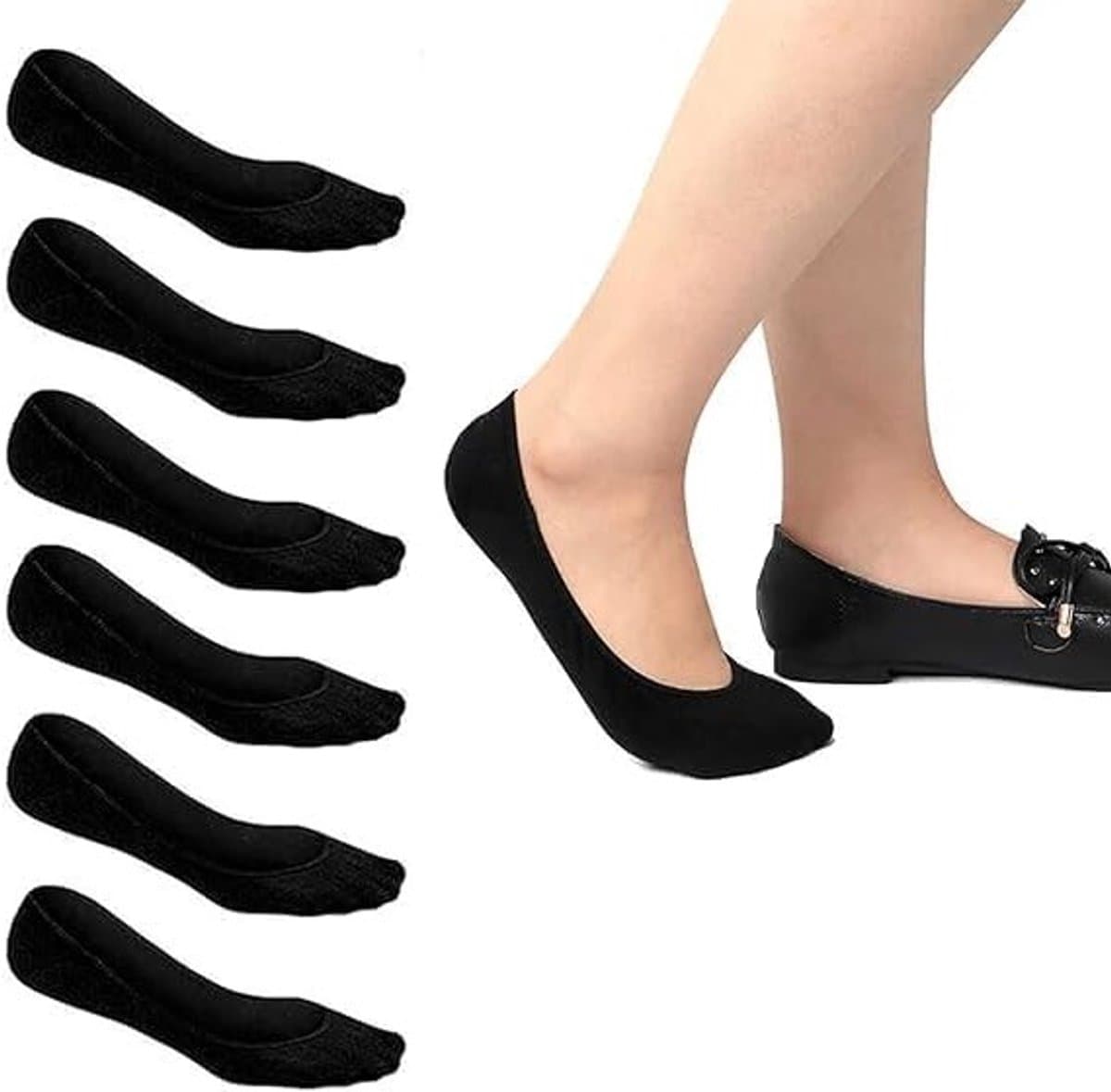 Zes paar ultra lage onzichtbare sokken voor dames, perfect voor loafers, boots en flats