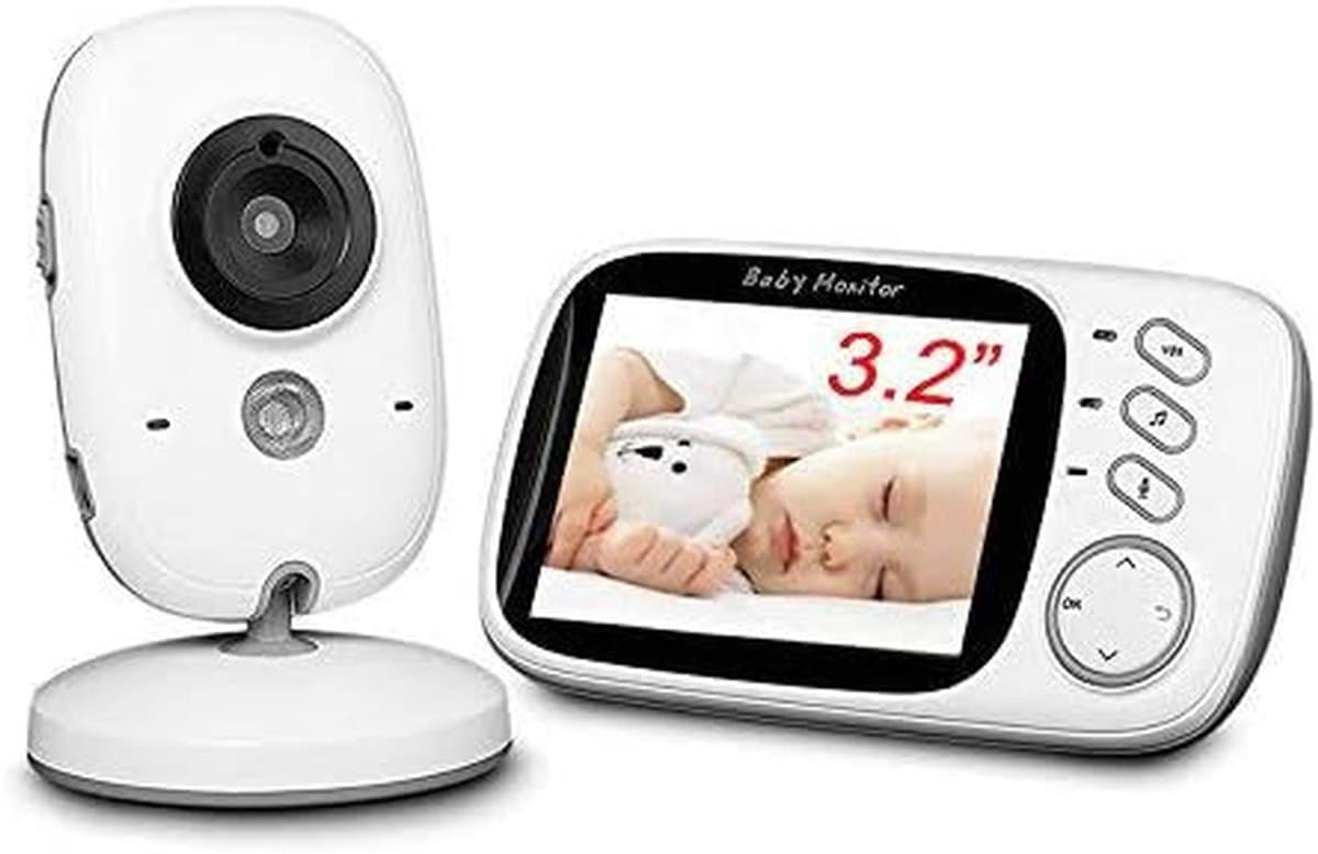 Babyfoon Beeldscherm - Baby Camera Monitor - Baby Bewaken - Tweeweg Audio - 3.2 Inch - Wit