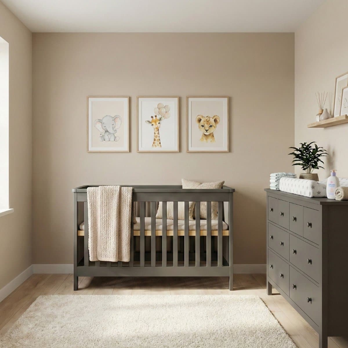 Born Lucky Barolo Bretagne Babykamer 2 Delig Compleet – Baby bed 60x120 cm & Commode – Chocolate