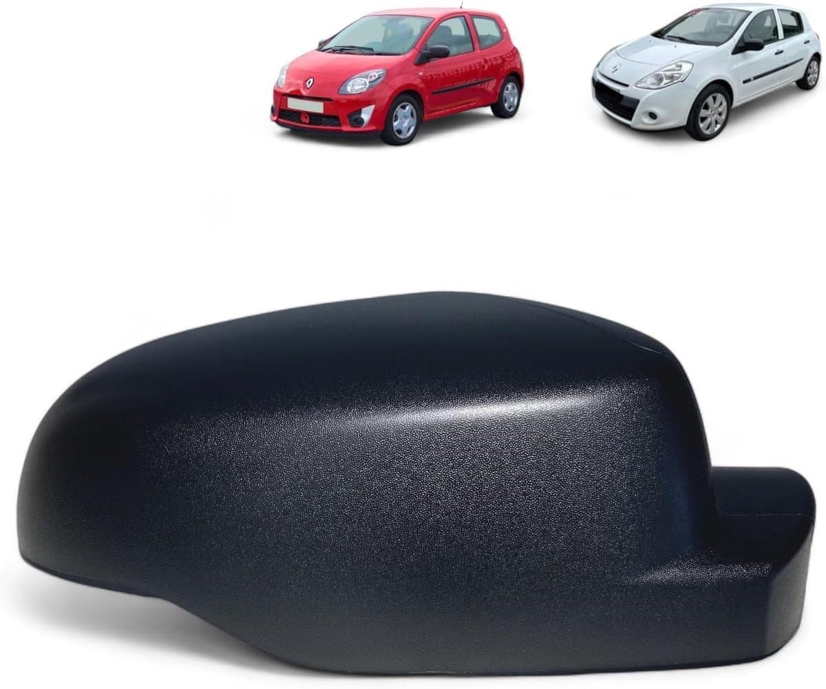 Rear view mirror cover black right (passenger side) suitable for Renault Clio 3 Twingo 2 OEM: 8200801906 - ShopVlot