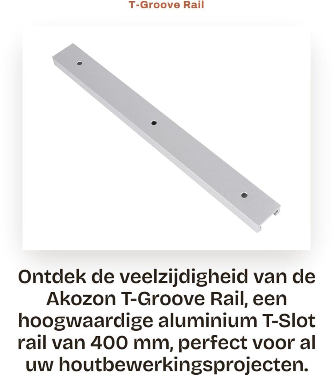 Dailygoods - T-Groove Rail - Aluminium T-Slot 400mm - Houtbewerking - Routertafel - Precisie en stabiliteit - Ideaal voor professionele klussen