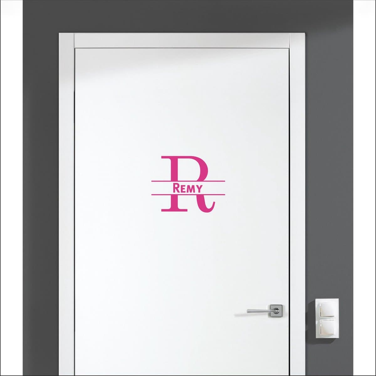 Deursticker Met Naam - Remy - Roze