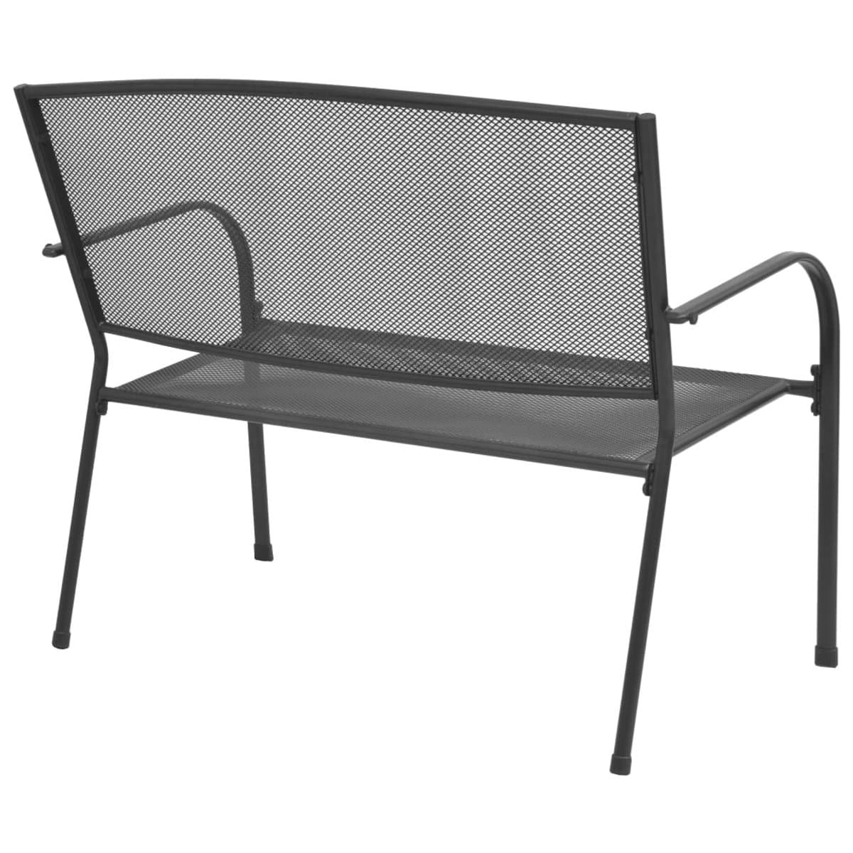 vidaXL Tuinbank - Staal en Mesh - 108 cm - Antraciet Tuinbank - Metalen Tuinbank - Antraciet Tuinbank - Industrieel Tuinbank - Buitentijdbank