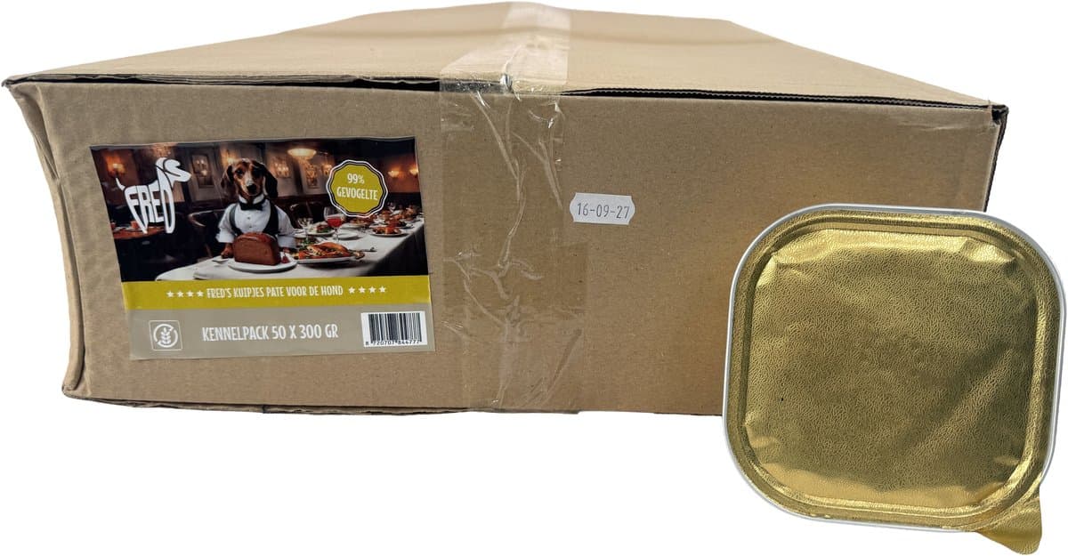 Hondenpaté Gevogelte Freds - 99% Vlees, Graanvrij - 50x300gr