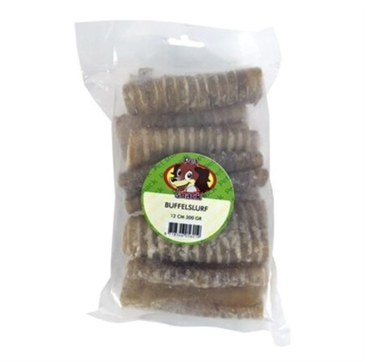 Hondensnack Buffelslurf 12 cm - Zak á 300 gram
