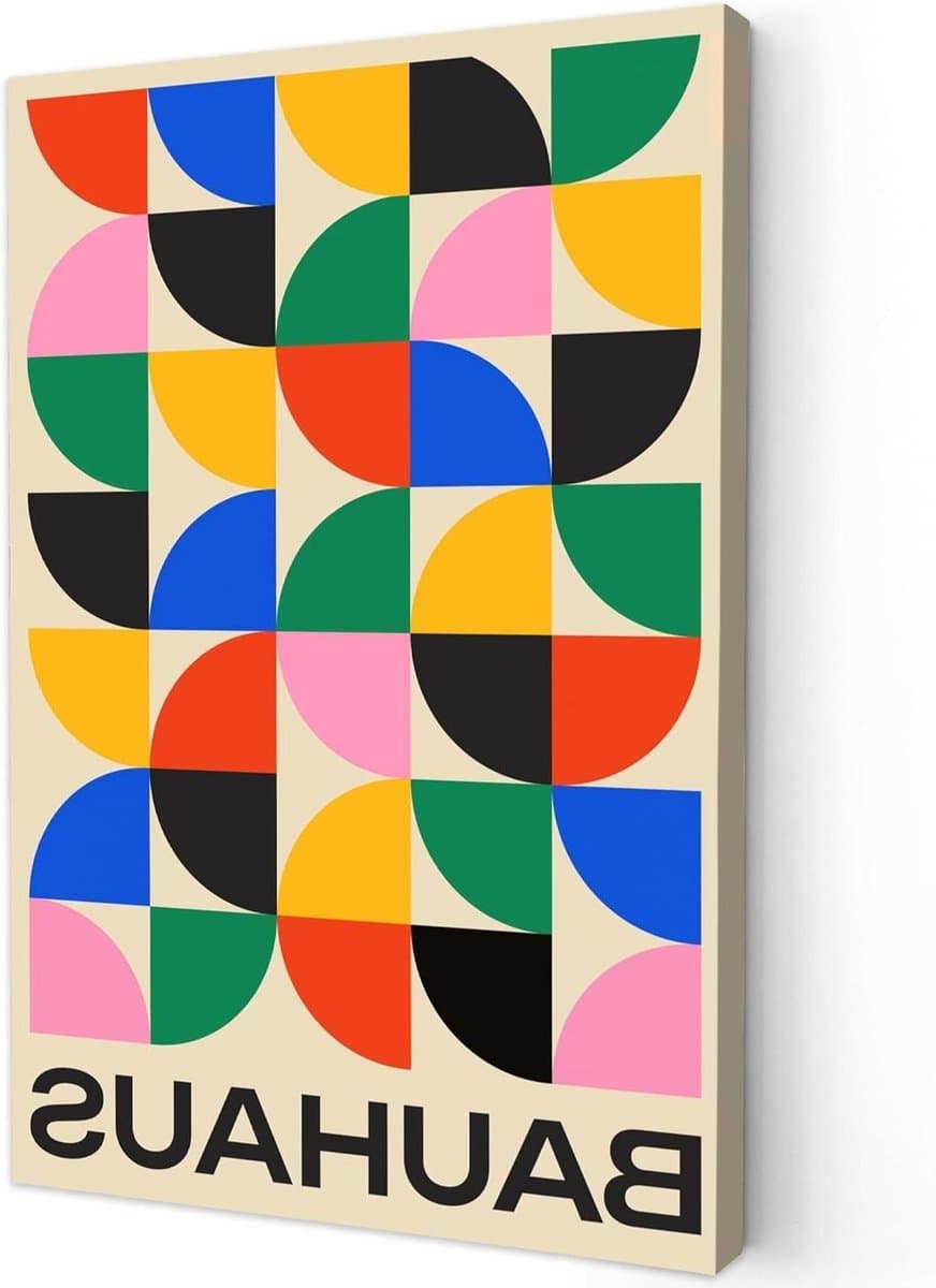 Canvas Schilderij - Wanddecoratie Kunst - Woonkamer Decoreren - Hoge Kwaliteit Print - 20x30 cm - Abstract Bauhaus