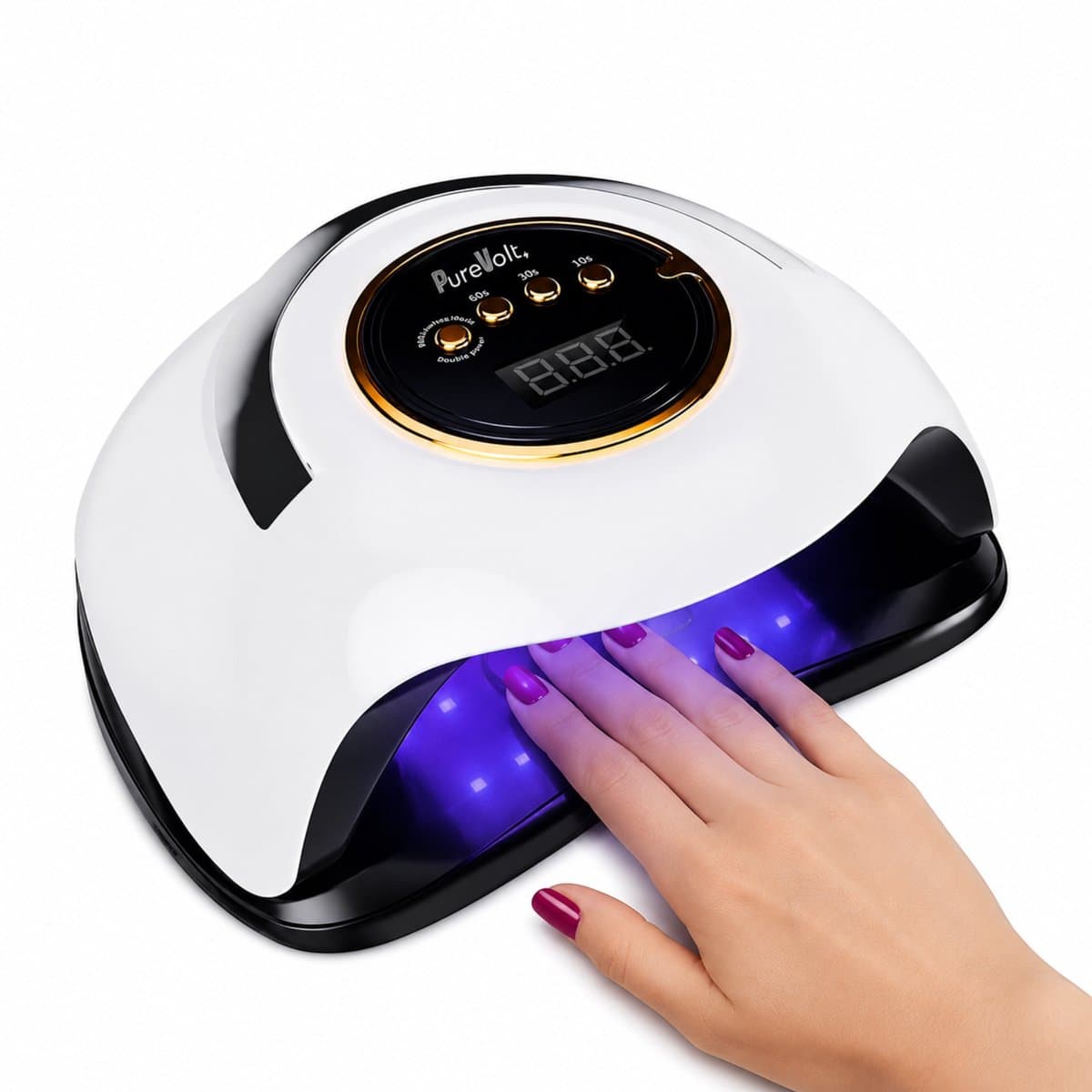 PureVolt Nagellamp 180W – UV LED Nageldroger – 36 LED Lampen – Voor Gelnagels & Shellac – Smart Sensor – Professionele Nagel Lamp – Wit/Paars