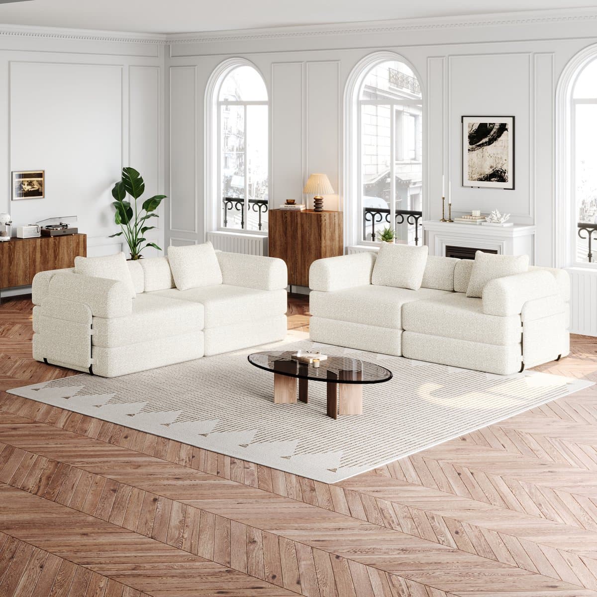STILVORA Slaapbank 2 In 1 - Eenzits Uitschuifbaar - Met Armleuning Opbergruimte - Voor Woonkamer En Logeerkamer - Chenille Beige