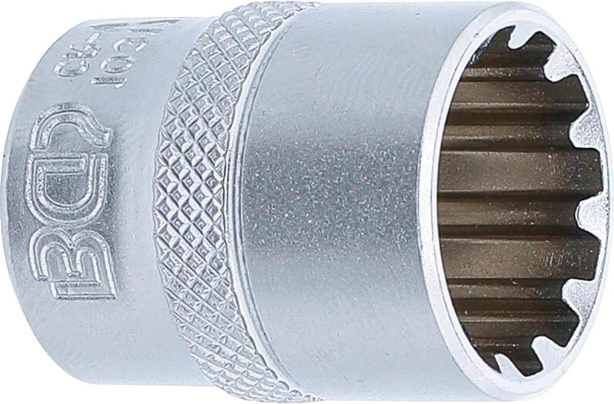 Dopsleutel Gear Lock - Multiprofiel Dop - Klus Werk - Chroom-vanadium Staal - 17 mm - Mat Verchroomd