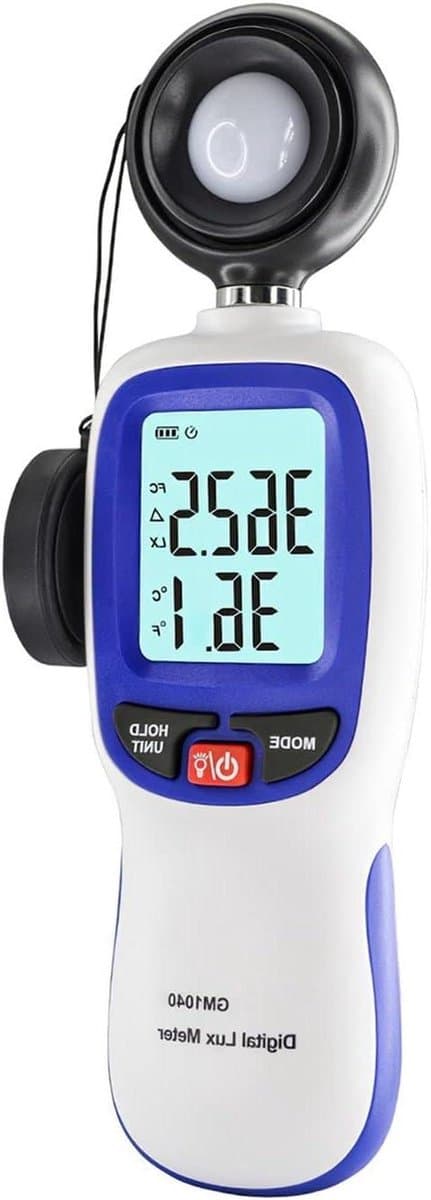 Luxmeter Lichtmeter - Lichtsterkte meter - Omgevingsmeting - Snelle bemonsteringssnelheid - 0-200.000 lux - Grijs