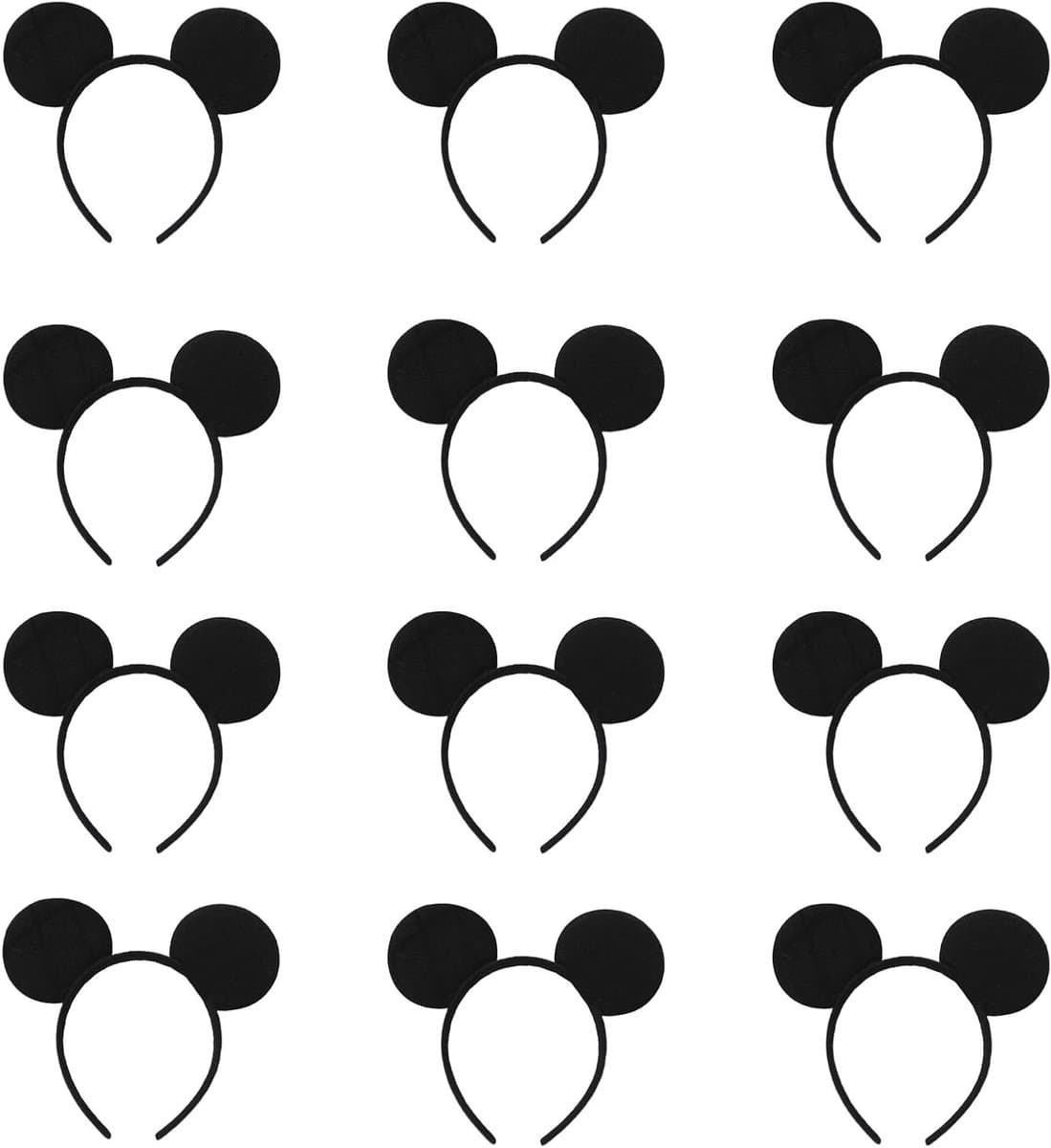 Kawaii Muizenoortjes Haarbanden voor Meisjes, Perfect voor Fotoshoots en Feestjes, 12 Stuks
