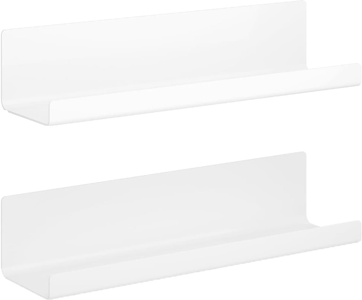 TuseRxln Muurplank – Zonder boren – Zwevend ontwerp – Set van 2 – Huisdecoratie – Wit