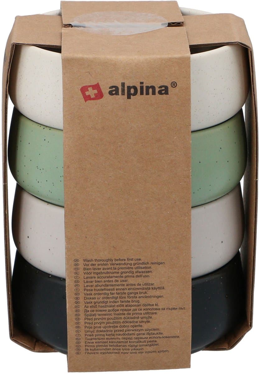 Alpina set van 4 kleine keramische kommen - 9,5 cm, meerkleurig