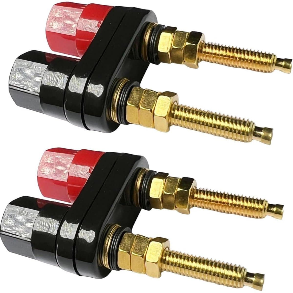 2 Stuks Luidspreker Verbindingsposten Dubbele Banaan Socket Zwart & Rood