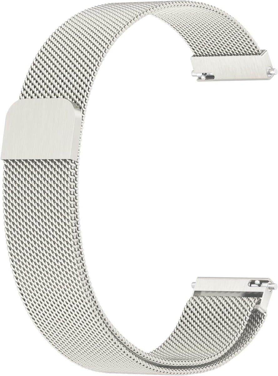 Allecto Plus - Armband Roestvrij Staal Mesh Metaal - 18mm - Geschikt voor Garmin Venu 3S, Venu 2S, Vivoactive 4S, Vivomove 3S, Forerunner 265S - Reserveband voor Fossil Q Venture HR 4