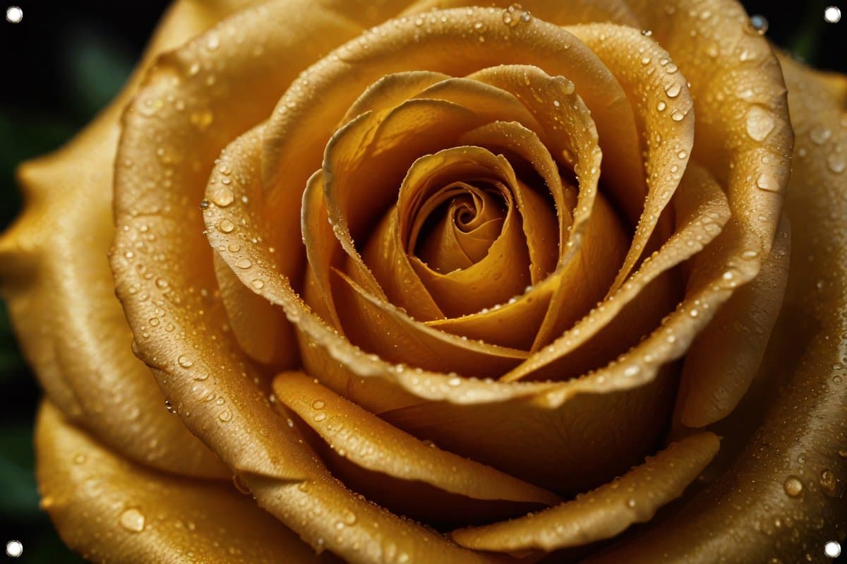 Roos tuinposter - Natuur posters - Tuinposters Waterdruppels - Tuin - Tuin poster - Poster tuinposter 75x50 cm