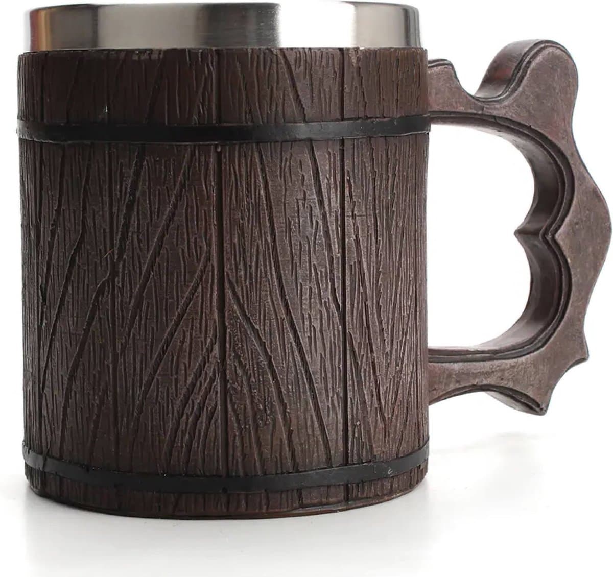 Lapi Toys - Dungeons and dragons mok - Drinkbeker - DnD - D&D - Resin - Roestvrij staal - 450 ml - Bruin