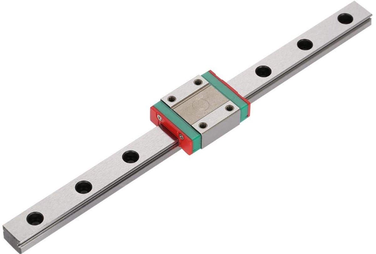 1 stuk. Miniatuur lineaire rail 100 mm, 150 mm, 200 mm, 300 mm, 450 mm met lineair blok LML12B, stalen glijgeleider voor 3D-printer DIY (200 mm)
