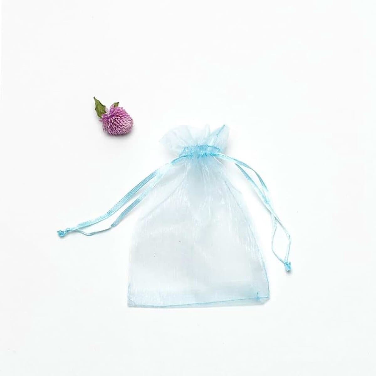 100 stuks Organza Zakjes 9x12 cm, Cadeauzakjes Organza Zakjes, Cadeau Sieraden Bruiloft Snoepzakjes voor Bruiloften (lichtblauw)