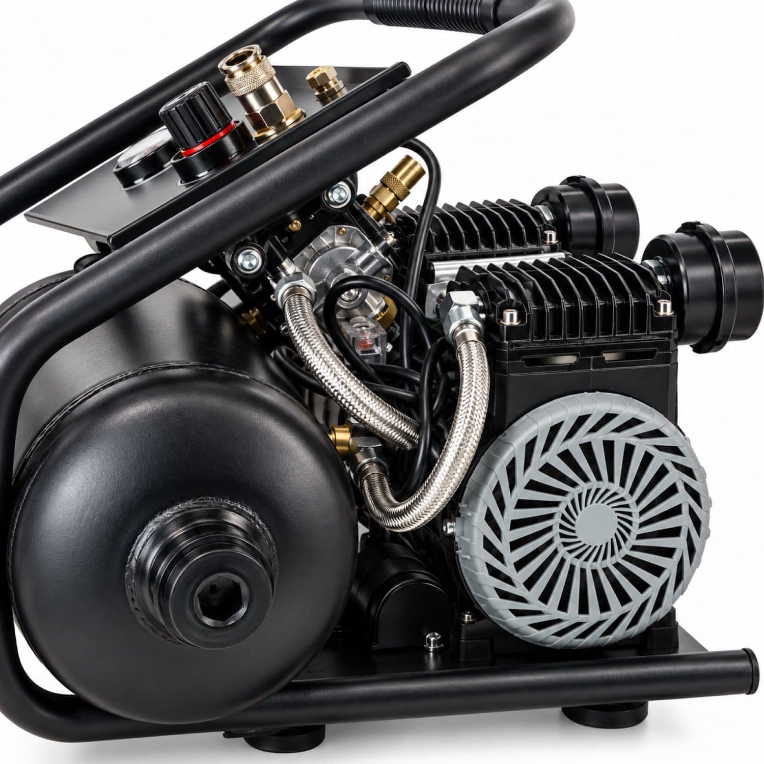 TRUTZHOLM Premium Brushless Silent Compressor 9L - 900W Fluisterstille Compressor 62dB - Olievrije 8 Bar Perslucht Set