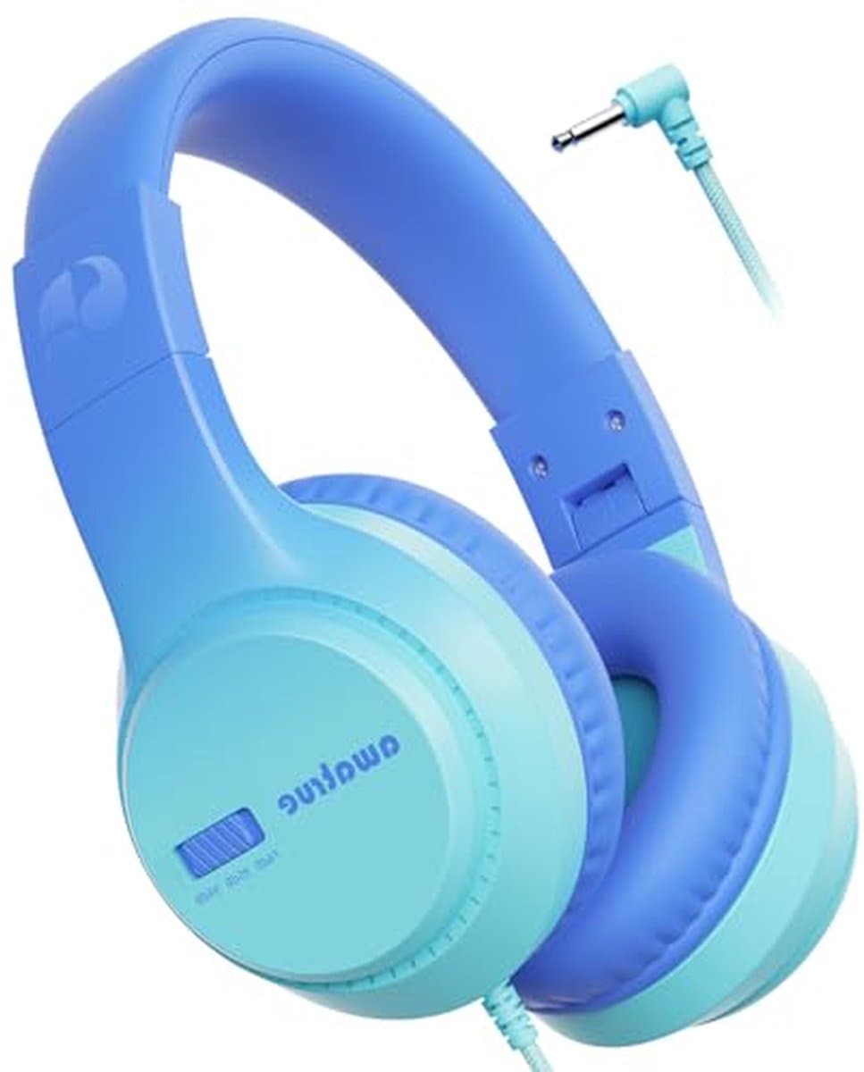 Kinderhoofdtelefoon - Jongens Meisjes Koptelefoon - Veilig Luisteren - Instelbaar Volume - Lichtgewicht 180g - Blauw