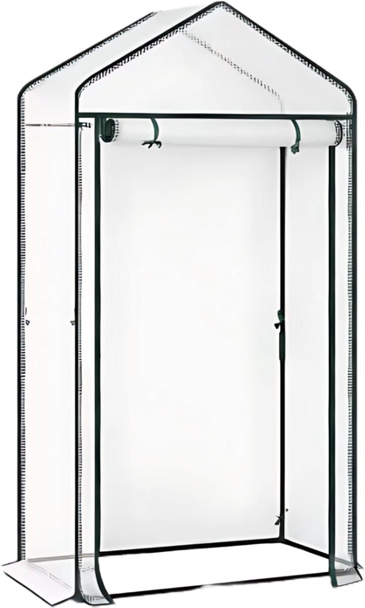 Opbergkast 100x50x190cm Wit - Winterbestendig, PE-folie 135 g/m² en Kweekhuis - Voor Tomaten en Klimplanten