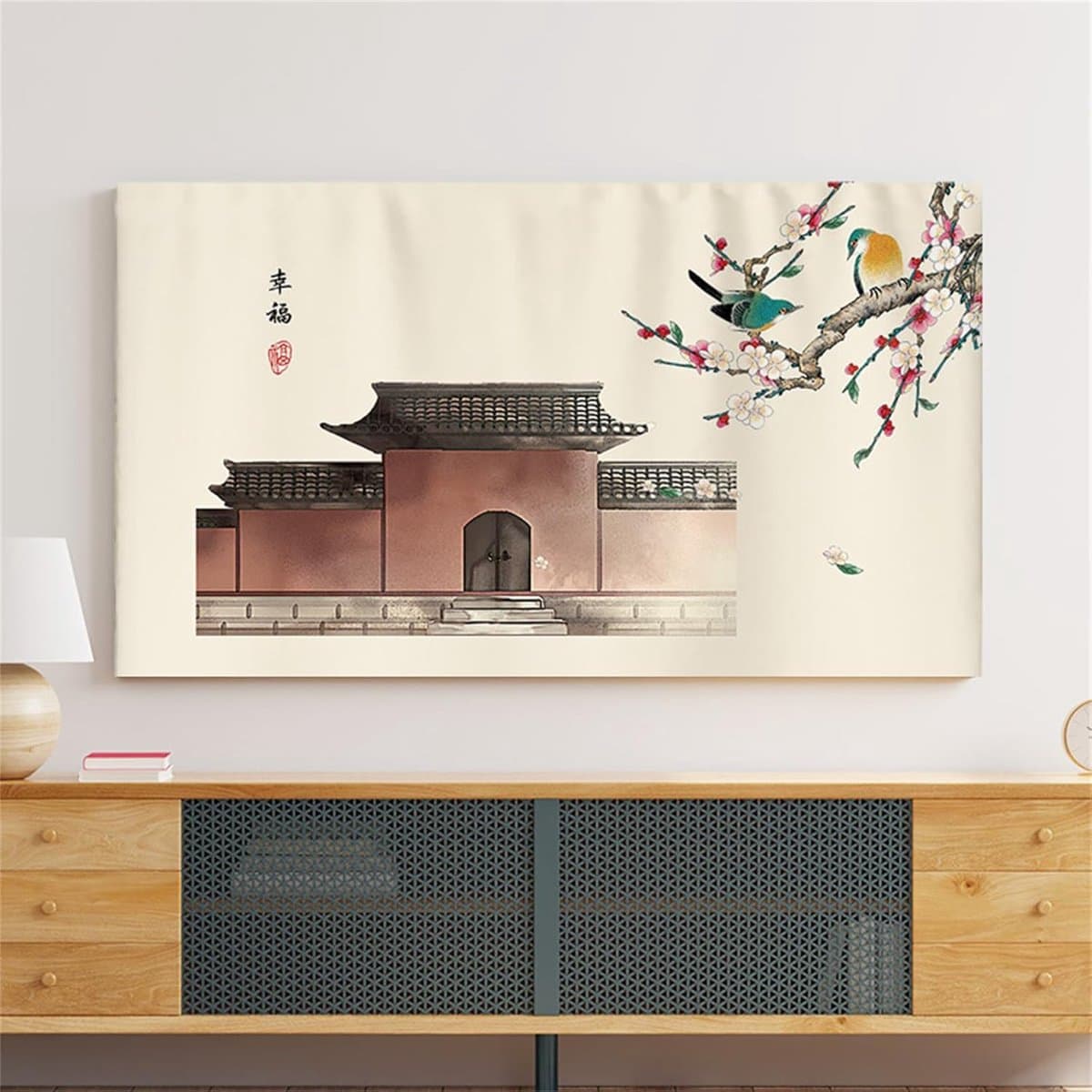 TV Protector Cover - Scherm Beschermhoes - Stofvrij Houden - Universele Compatibiliteit - Tot 75 Inch - Inkt Schilderij