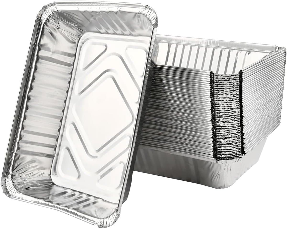 Aluminium Foil Bakvormen 1000ml - 50 Stuks - Ideaal voor Oven, Airfryer en Voedselopslag