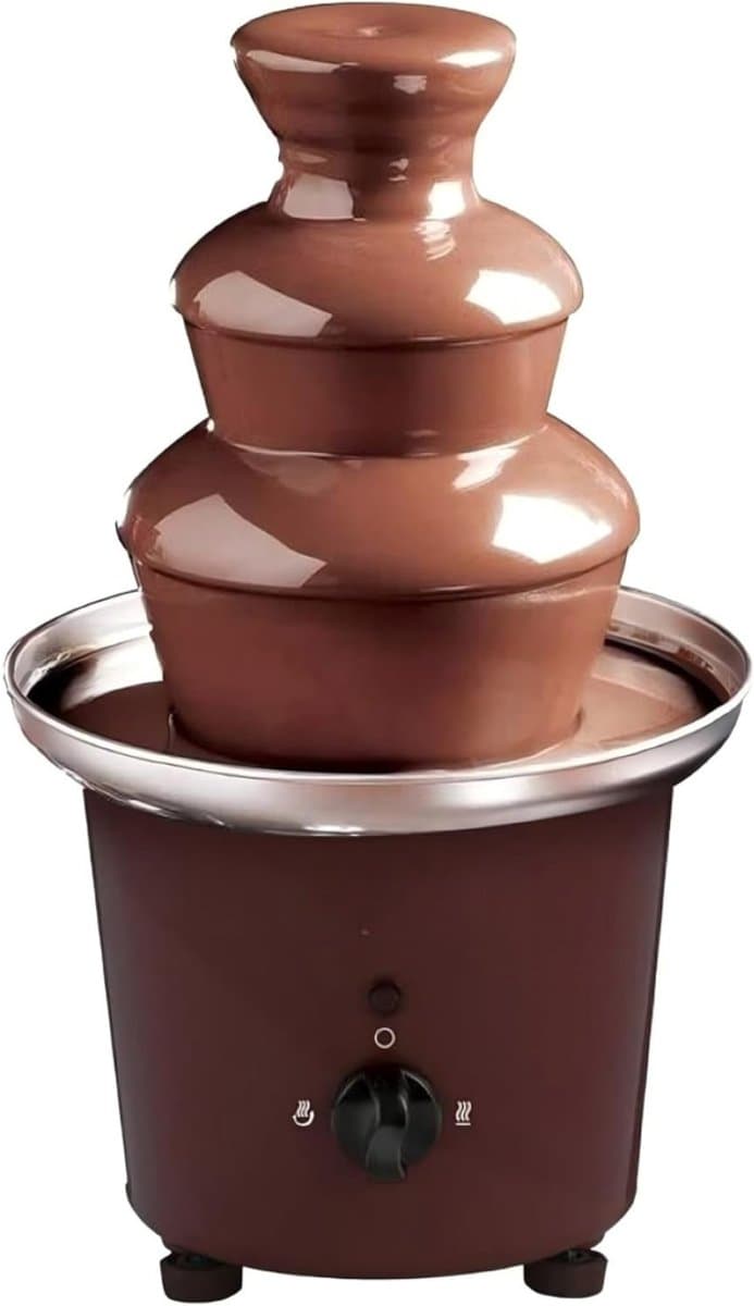 RVV® Chocoladefontein - Fonteinset - Chocofontein- Inclusief Smeltpot - 900 ml- bruin- 29cm x 21cm x 21cm