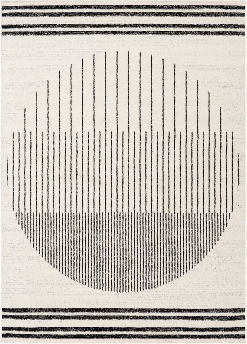 SURYA - ENSO Modern Scandinavisch Wit/Zwart Tapijt