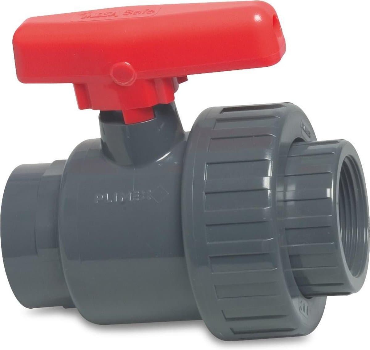 Mega Kogelkraan PVC-U 1/2" binnendraad 10bar DN15 grijs type Safe 550