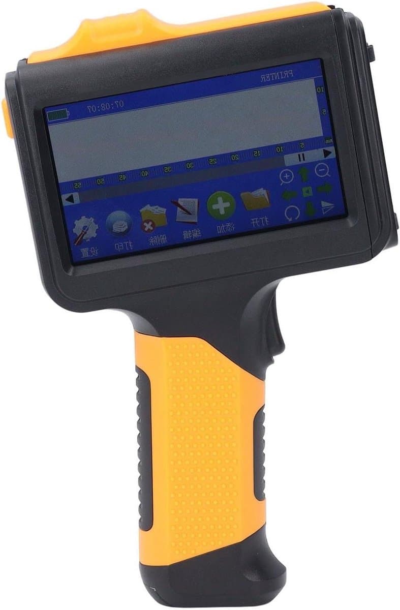 Portable Inkjet Label Printer - Print Height 0.08-0.5 Inch - Encoder with 4.3 Inch HD LED Touch Screen - 600 DPI (EU Plug AC110-240V)